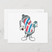 Kann als Friseur mit Razor Postkarte (Vorne/Hinten)