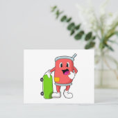 Kann als Skater mit Skateboard Postkarte (Stehend Vorderseite)