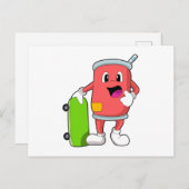 Kann als Skater mit Skateboard Postkarte (Vorne/Hinten)