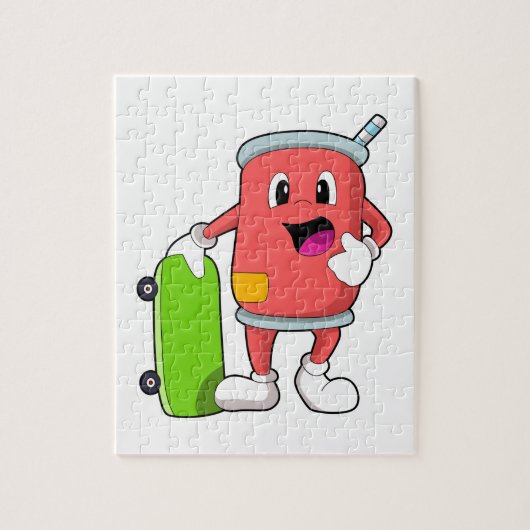 Kann als Skater mit Skateboard Puzzle (Vertikal)