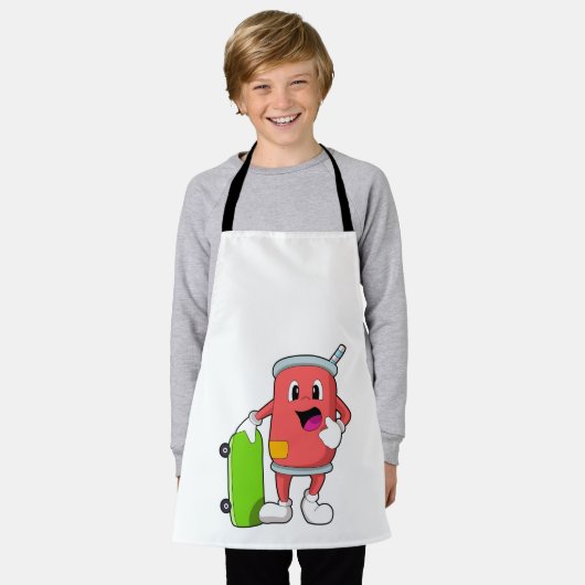 Kann als Skater mit Skateboard Schürze (Getragen)