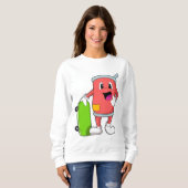 Kann als Skater mit Skateboard Sweatshirt (Vorne ganz)