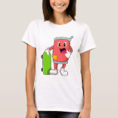 Kann als Skater mit Skateboard T-Shirt (Vorderseite)