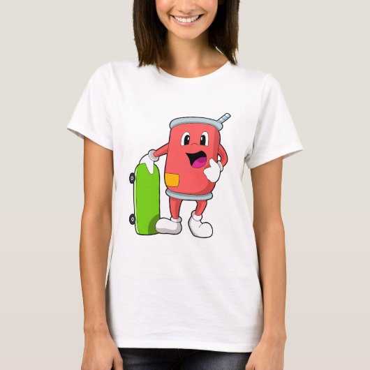 Kann als Skater mit Skateboard T-Shirt (Vorderseite)