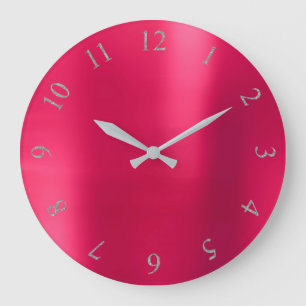 Kann auszacken erröten Zahlen Glitzer-graue Silber Große Wanduhr