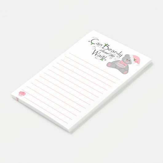 Kann Bär-LY warten Post-it Klebezettel (angewinkelt)