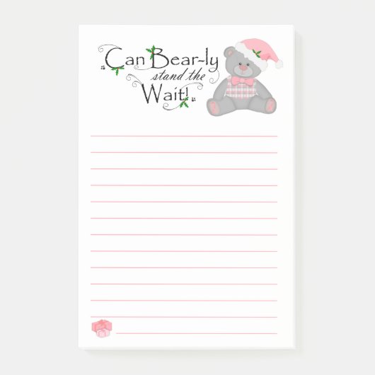 Kann Bär-LY warten Post-it Klebezettel (Vorderseite)