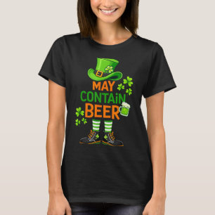 Kann Bier enthalten lustiger St. Patrick's Day Hum T-Shirt