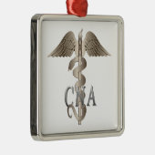 KANN Caduceus Silbernes Ornament (Rechts)