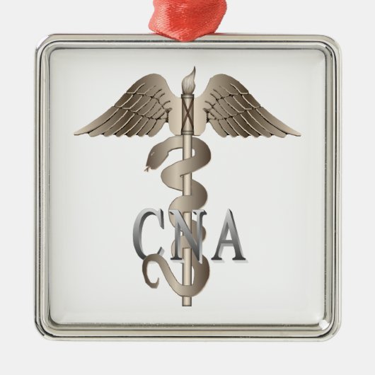 KANN Caduceus Silbernes Ornament (Vorne)