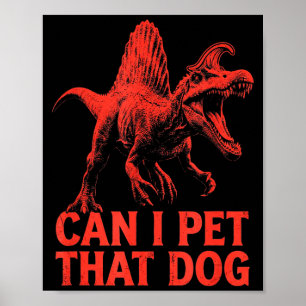 Kann den Hund streicheln lustiger Dinosaurier Spin Poster