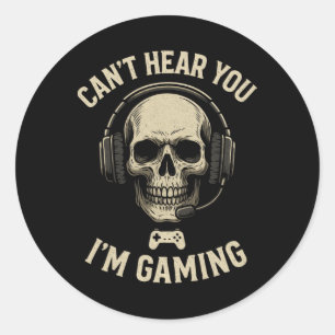 Kann dich nicht hören, ich bin am Gamen - Lustiger Runder Aufkleber