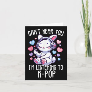 Kann dich nicht hören Ich höre K-Pop-Hasen-Finger- Karte