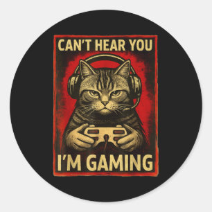 Kann dich nicht hören, ich spiele gerade lustige G Runder Aufkleber
