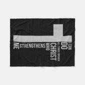 Kann Dinge durch Christus tun, der das Kreuz stärk Fleecedecke (Vorderseite (Horizontal))