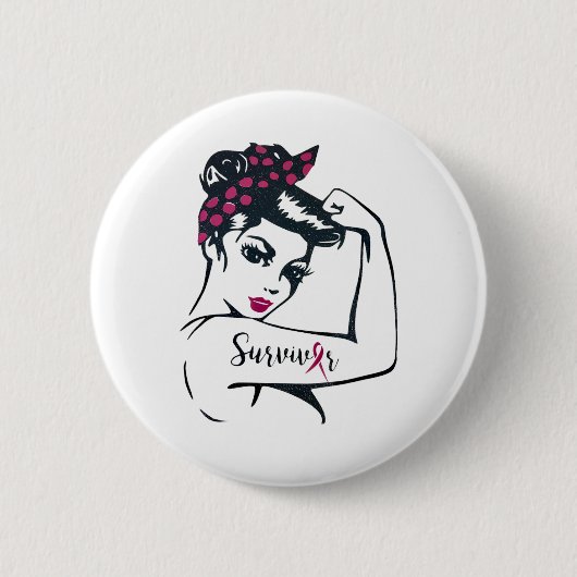 Kann es heilen Rosie Riveter Brustkrebs Überleben Button (Vorderseite)