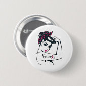 Kann es heilen Rosie Riveter Brustkrebs Überleben Button (Vorne & Hinten)