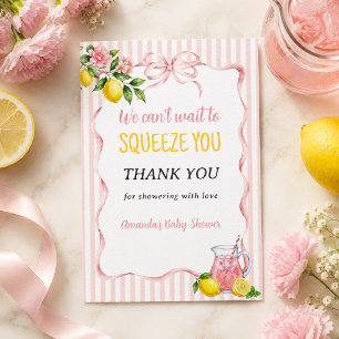 Kann es kaum erwarten, Floral Lemon Baby Shower zu Dankeskarte