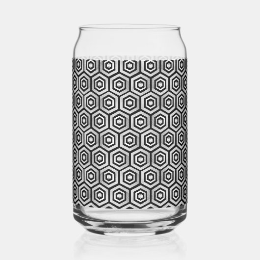 Kann Glas Schwarz Weiß Sechseck Geometrisches Must (Links)