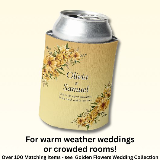 Kann goldene gelbe Blumen kühlen Dosenkühler