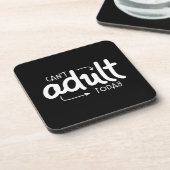 Kann heute kein erwachsenes schwarz-weißes Zitat-S Getränkeuntersetzer (Linke Seite)