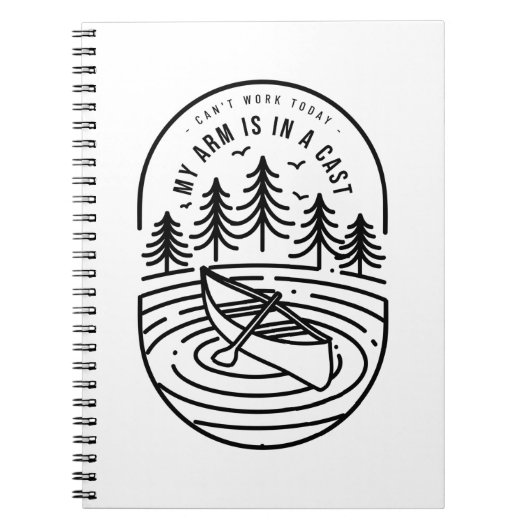 Kann heute nicht arbeiten, mein Arm ist in einer K Notizblock (Vorderseite)