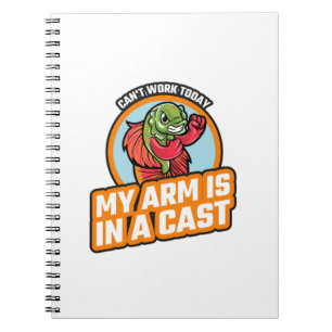 Kann heute nicht arbeiten, mein Arm ist in einer K Notizblock