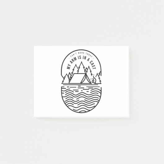 Kann heute nicht arbeiten, mein Arm ist in einer K Post-it Klebezettel (Vorderseite)