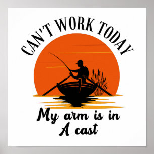 Kann heute nicht arbeiten, mein Arm ist in Gips Lu Poster