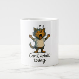 Kann heute nicht erwachsen sein Katzen-Kaffeetasse Jumbo-Tasse