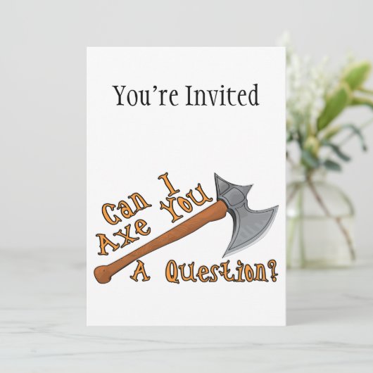 Kann i-Axt Sie eine Frage Einladung (Stehend Vorderseite)