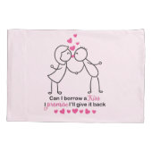 Kann ich ausborge einen Kuss-niedlichen Kissenbezug (Rückseite)