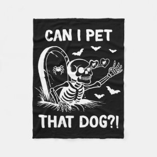Kann ich das Halloween-Skelett des Hundes pflücken Fleecedecke