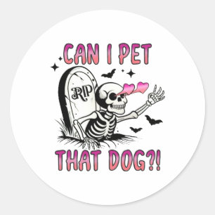 Kann ich den Hund Funny Hund über Skelett Schlotte Runder Aufkleber