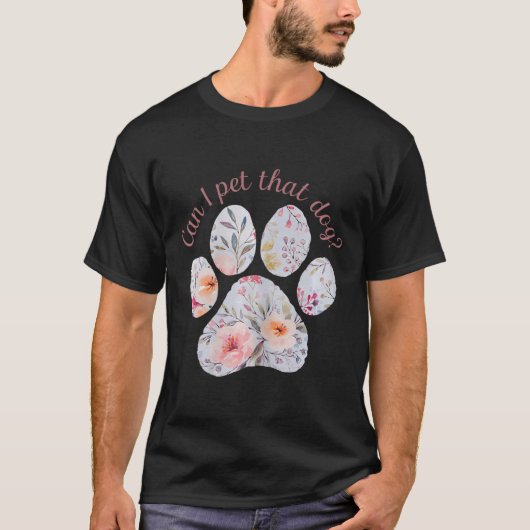 Kann ich diesen Hund Aquarellblütenpflaster drucke T-Shirt (Vorderseite)