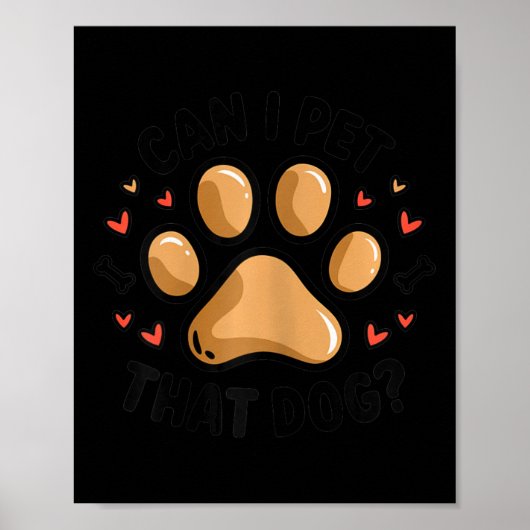 Kann ich diesen Hund fett kleben Hund mit Herz dru Poster (Vorne)