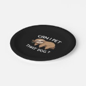 Kann ich diesen Hund mit einem lustigen Faultier f Pappteller (Schrägansicht)