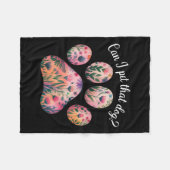 Kann ich diesen Hund mit einer blühenden Pfote für Fleecedecke (Vorderseite (Horizontal))