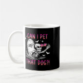 Kann ich diesen Hund Skelett Halloween essen? Kaffeetasse (Links)