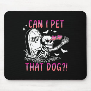 Kann ich diesen Hund Skelett Halloween essen? Mousepad