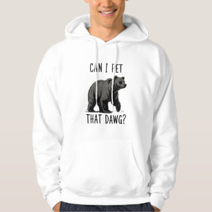 Kann ich diesen Hund streicheln? Bär Meme Lustiger Hoodie