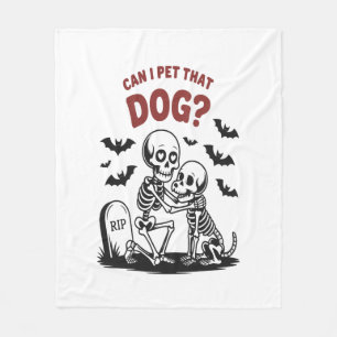 Kann ich diesen Hund streicheln Halloween Fleecedecke
