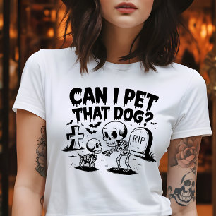 Kann ich diesen Hund streicheln Lustiges Skelett G Tri-Blend Shirt