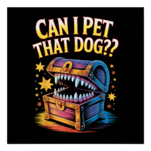 Kann ich diesen Hund streicheln Lustiges Tabletop- Poster