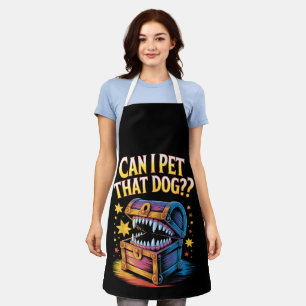 Kann ich diesen Hund streicheln Lustiges Tabletop- Schürze