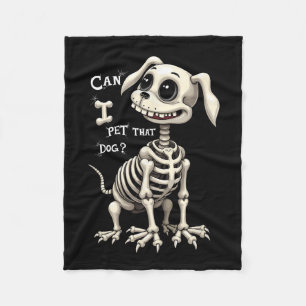 Kann ich dieses Hundeschekelett auf Halloween-Gesc Fleecedecke