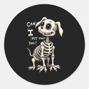 Kann ich dieses Hundeschekelett auf Halloween-Gesc Runder Aufkleber