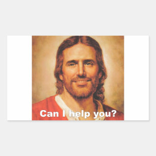 Kann ich dir helfen? rechteckiger aufkleber