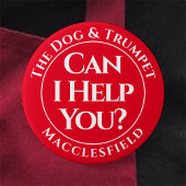 Kann ich dir helfen? Schaltfläche Abzeichen Button