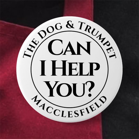 Kann ich dir helfen? Schaltfläche Abzeichen Button